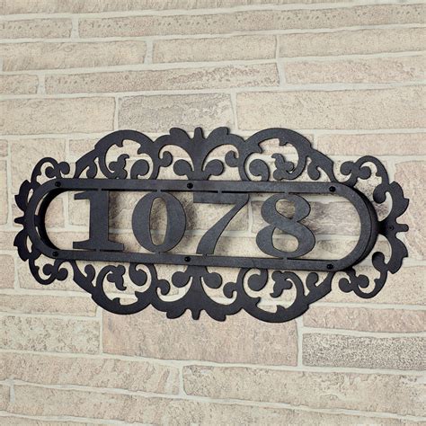 8 inch black metal house numbers|exterior door numbering signs.